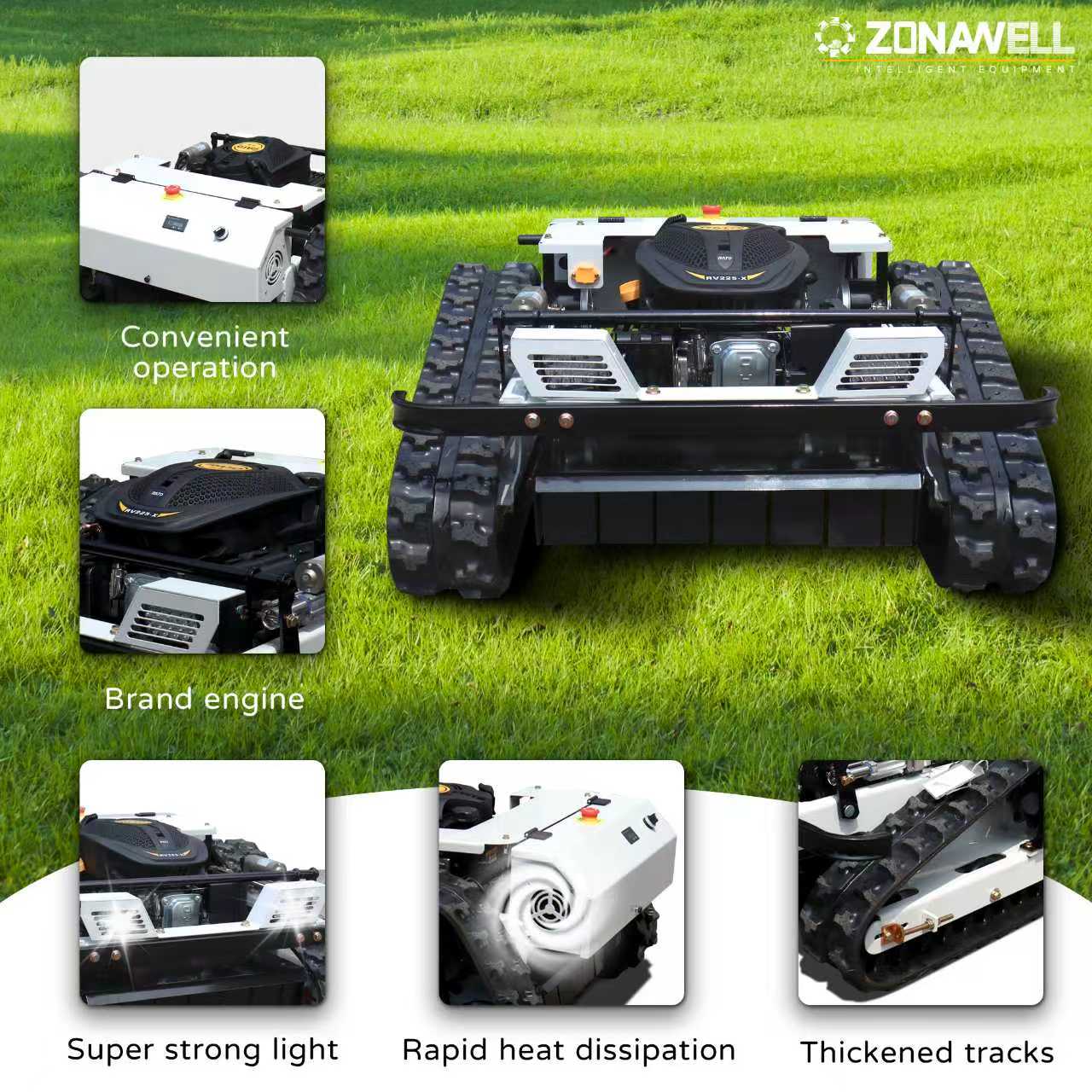 Smart Garden Click And Grow - รถตัดหญ้าบังคับวิทยุแบบกำหนดเอง รถตัดหญ้าแบบครอว์เลอร์ 4 จังหวะ ควบคุมแบบไร้สาย หุ่นยนต์กำจัดวัชพืช