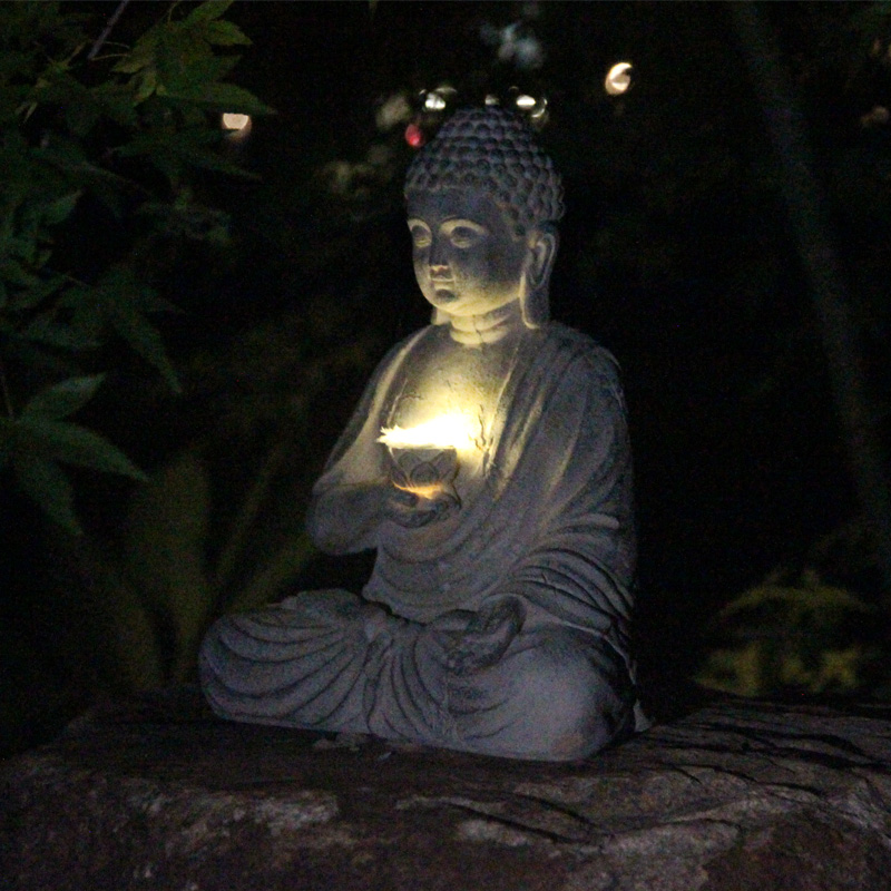เรซิ่นพลังงานแสงอาทิตย์พระพุทธ - Smart Garden Ornaments บทวิจารณ์และราคา