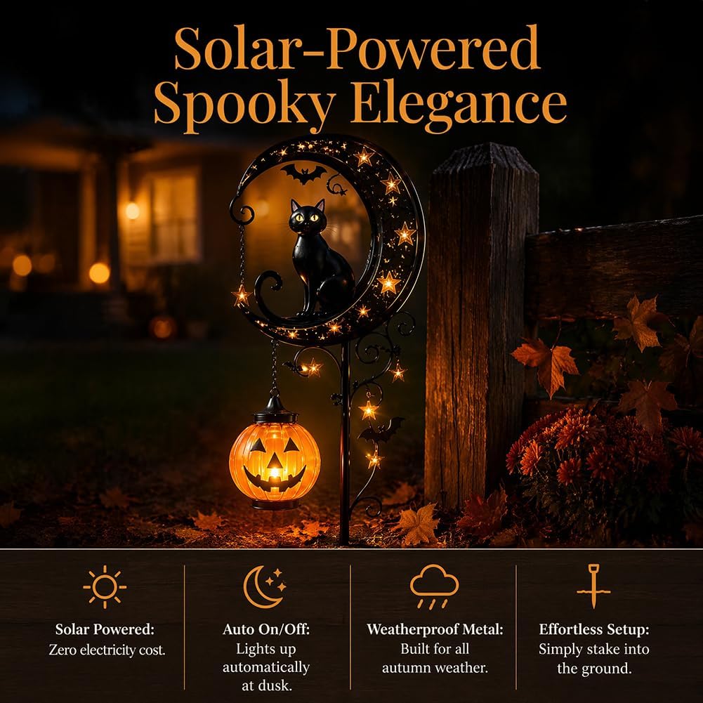 ไฟประดับสวนรูปแมวดำและฟักทองสำ - Smart Garden Ornaments บทวิจารณ์และราคา